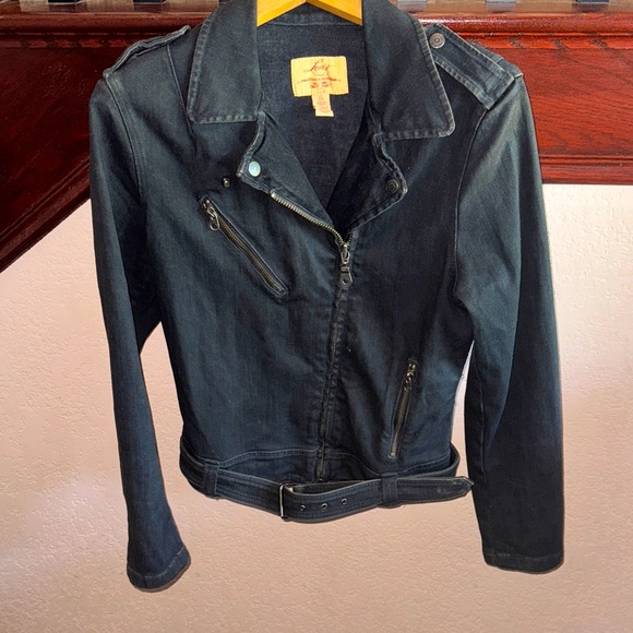 Levi's Jackets & Blazers - Levi's Women’s Size Large Denim Black Retro Motorcycle Moto Casual Jacket Coat